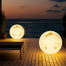 SJENG Waterproof Moon Lamp with Resin Lampbody,Wiring Powered Globe Shape Outdoor Light,Unique Lighting for Staircase Swimming Pool and Yard(Wiring Powered-19.68in)