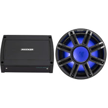 KICKER 12-Inch Premium Marine Subwoofer & 48KXMA4002 Marine Amp Bundle