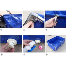 Aquarium Pool Pond, Canvas Fish Pond with Drain Valve, Clear Viewing Panel and 32mm Enlarged Water Outlet, Easy Drainage and Not Easy to Deform, for Emergency Water Supply and Drought Resistance