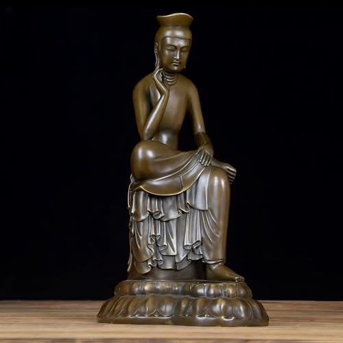 FENGSHUI-CAISHEN Pure Copper Meditating Buddha Statue Large Bronze