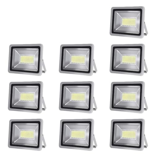 10 Pack 200W LED Flood Light, Viugreum Waterproof IP65 Outdoor Work Lights, 110V 16000LM Daylight White(6000K), Super Bright Security Floodlights, Wall Lights for Garage, Garden, Yard