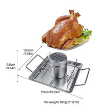 HIONJIN Steel Beer Can Chicken Turkey Roaster Oven Rotisserie BBQ Grill Stand Holder Tray Turkey Vertical Poultry Roaster Rack Party