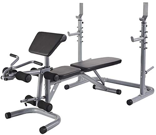 BalanceFrom RS 60 Adjustable Olympic Workout Bench Gray