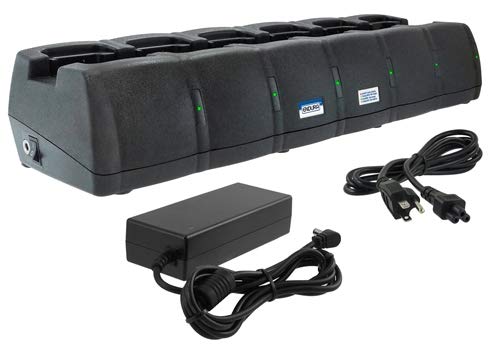 Endura 6 Slot Desktop Charger with Replaceable Pods for Icom & EF Johnson Batteries