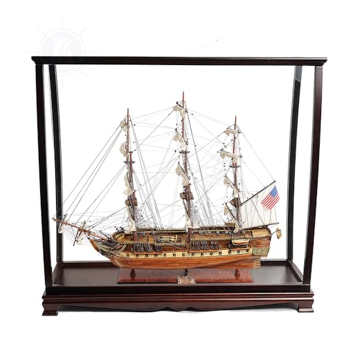 Old Modern Handicrafts USS Constitution Model Ship with Display Case Multicolor