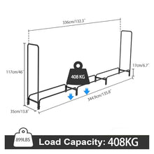 EliteBloom Heavy Duty Adjustable Metal Firewood Rack for Outdoor Use 12ft Length Sturdy Log Holder and Wood Stacker for Firewood Storage and Organization,