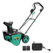 2x20V Electric Snow Blower Cordless - 20 in Width, 10 in Depth, 25 ft Throwing Distance, Brushless Motor Snow Thrower with 180° Rotating Chute & Dual LED Lights for Walkways Driveways, Lake Blue