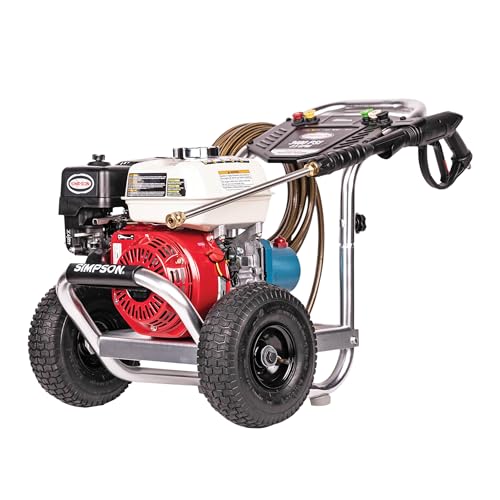 Simpson Cleaning 3400 PSI Gas Pressure Washer, 2.5 GPM Power Washer for Commercial Use, Honda GX200 Engine, 25-Foot Hose, Aluminum Series, 49-State (ALH3228-S)
