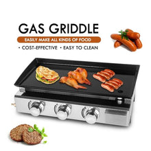 LMYYDES 2/3/4 Burner Table Top Gas Grill Griddle, Burners Gas Griddle, Flat Top Grill for Outdoor Cooking While Party, Picnicking Or Camping,4Burner