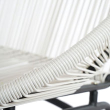SRECELL Outdoor Wicker Loveseat Patio Furniture, PE Rattan Love Seat with Iron Frame, All-Weather Patio Bench Seating for Backyard, Balcony, Deck, Modern Outdoor Couch No Cushions,White