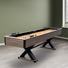 Hathaway Excalibur 9-Ft Shuffleboard Table Rustic Driftwood Finish Black