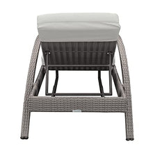 Armen Living Aloha Outdoor Patio Chaise Lounge Chair Gray Aluminum Wicker with Gray Cushion