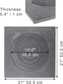 CKG Cast Iron Stove Kazan Kitchen Flange Oven Rings BBQ Grill Flat Pan for Cooking, Simmer Plate for Gas Burners 21x21 inches, Iron Heat Diffuser