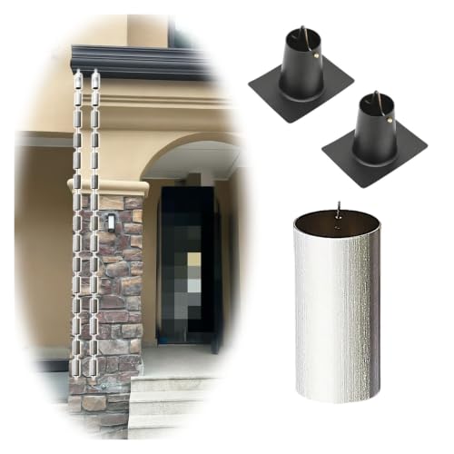 WAHHWF Silver Rain Gutter Downspout for Outside 8.5' Long