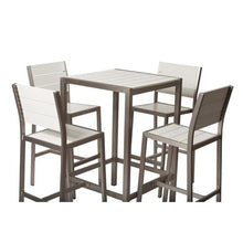 Pemberly Row 5-Piece Modern Aluminum Frame Patio Bar Set White