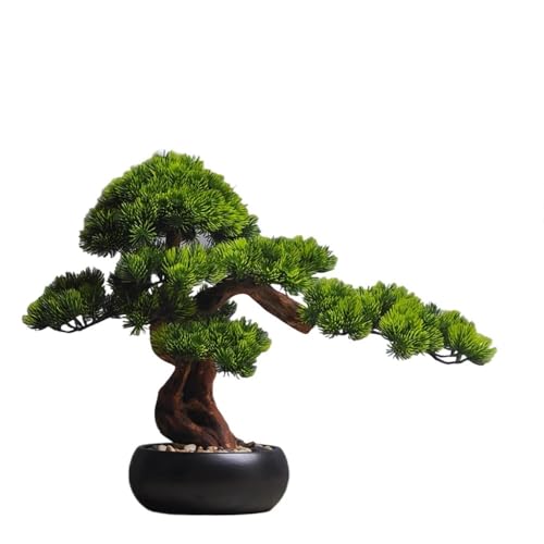 HCZKIUJ Bonsai Simulation Beauty Pine with Black Pot Arrangement Home Living Room Potted Plants Desktop Plant