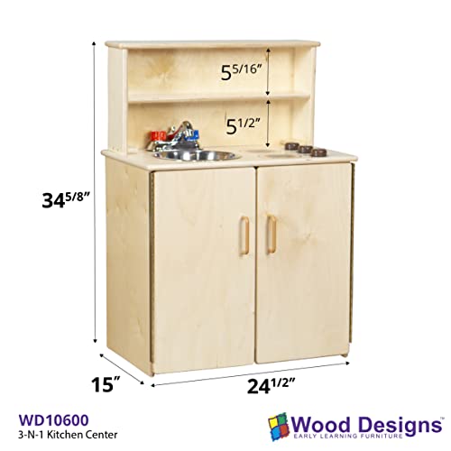 Wood Designs 3-N-1 Kitchen Center WD10600