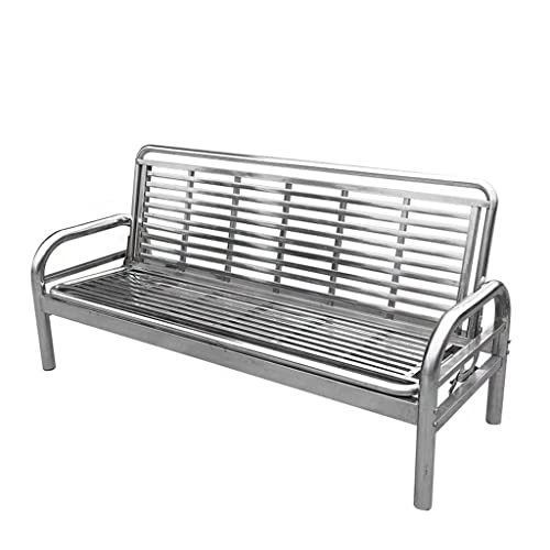 GVBNOTT Porch Chairs Garden Bench Multifunctional Stainless Steel Sofa Bed Household Folding Bed Dual-Purpose Sofa Bed Wrought Iron Leisure Sofa Seat Outdoor Bench Garden Bench