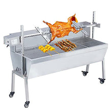 INTSUPERMAI Spit Roaster Rotisserie Grill Rotisserie kit Stainless Steel Spit 46" BBQ Electric Grill 66LB Motor Load