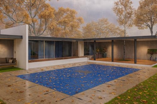 WaterWarden Premium Pool Safety Cover for 16’ x 40’ In-Ground Pool, 20-Year Warranty, Superior Strength and Durability, UL Classified to ASTM F1346, Triple Stitched, Hardware Included, Solid Blue