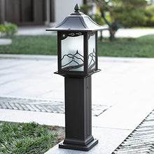 KADELONG Outdoor Waterproof Lawn Lights Glass Shade External Yard Lamps V-intage Garden Landscape Path Lights IP42 Outside Pathway Walkway Driveway Lighting Fixture H27.19in,Chandelier Lighting