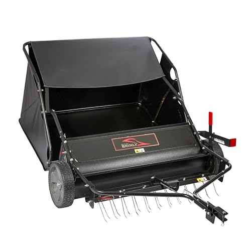 Brinly 42" Tow-Behind Combo Lawn Sweeper with Dethatcher and Hamper Windscreen