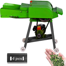 TXMACHINE hay Cutter Machine 800kg/h Lawn Mowers Electric hay Cutter Silage Machine Grass Cutter for Pennisetum hydridum,Rice Straw,Elephant Grass with 4 Blades (220V/50HZ, Green Color)
