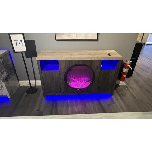 Global Furniture USA Alora Marble 70" Entertainment Unit with Speakers and LED