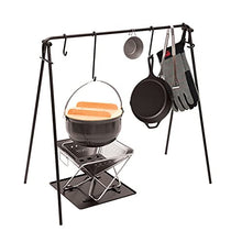 Camping Tripod Grill Swing Campfire Cooking Stand BBQ Grill With Hooks Accessories Bag For Outdoor Picnic Cookware Dutch Ove Portable Design (Color : Black Size : 90x57x87cm) (Black 90x57x87cm)