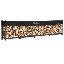 Woodhaven 16-Foot Raised Firewood Rack Black, 1 Cord w/Cover|Made in USA