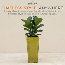 Emissary - Crisco Tall Square Planter, Tropical Yellow 17x31.5 H