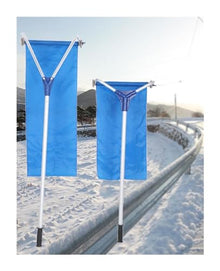 193-640cm Roof Snow Rake-30 Degrees Telescopic Snows Removal System Cloth Adjustable Slip-Proof Rod Rake for Removing(Blue)