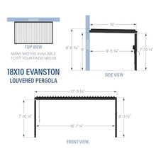 Backyard Discovery Evanston 18'x10' Galvanized Steel Wall-Mounted Louvered Pergola Kit with Adjustable Roof, Shade, Rain Protection, High-Wind Rating, PowerPort, Gutter System for Outdoor Patio, Deck