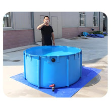 Zfmnoyev Canvas Fish Pond Circular Thickening Pool, Pond Pool Above Ground, Large Collapsible Outdoors Swimming Pool with Steel Bracket, Easy to Install, for Store up Water Irrigation(1.2x0.6m-680L)