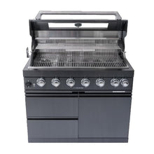 Deluxe Stainless Steel Propane Gas Grill, Outdoor BBQ Grill with Side Burner & Warming Rack, Multi-Burner Cooking Kitchen Islands with Storage Drawers for Backyard Patio Entertaining (Black)