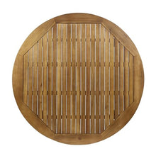 Merax Outdoor Patio Furniture Acacia Wood Round Dining Table, Water Resistant Finish Modern for Garden Kitchen Room, Teak