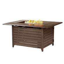 Oakland Living Rectangular 48 in. x 36 in. Aluminum Propane Fire Pit Table, Glass Beads, Two Covers, Lid, 57,000 BTUs in Brown Finish