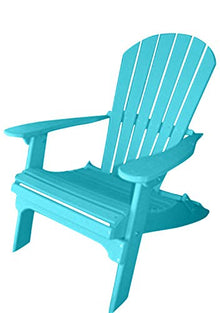 Phat Tommy Round Outdoor Coffee Table and Adirondack Chairs Set Teal