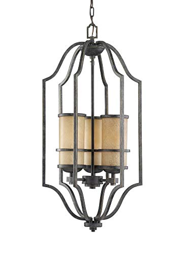 Sea Gull 51521-845 15-3/4-Inch Lighting W Roslyn Flemish Pendant Light with Tinted Shade, Bronze, 1-Pack