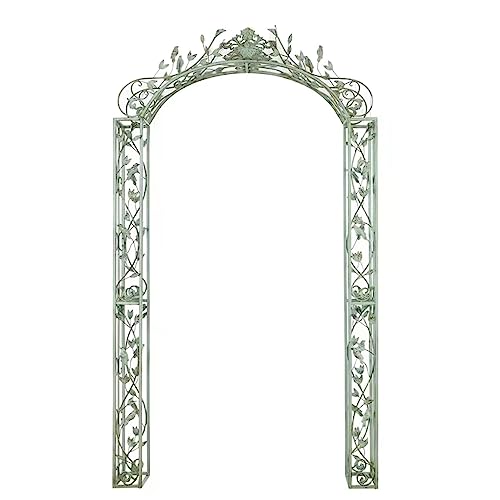 Vintage Green Garden Arbor, Iron Art The Little Bird Garden Arch, Metal Rose Arch, Climbing Plants Vines Flower Shelf, for BackyardLawn, Outdoor, Backyard, Flowers, Arch Arbor (Size : 160x220x30)