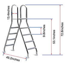 Pool Ladders for Inground Pools, Heavy Duty Above Ground Swimming Pool Ladder, 52 Inch Anti Slip Pool Step Ladder for Travel, Backyard Pool, Home