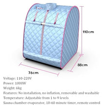 TT-YEL Steam Sauna Tent, Portable Single Sauna Room, Small Indoor Spa Box with 3L Steam Generator, Full Body Foldable Single Spa Room,Pink
