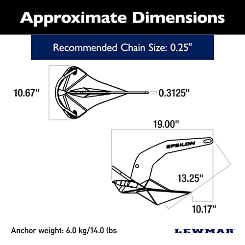 Lewmar Stainless Steel Epsilon Anchor 14 lbs Multi