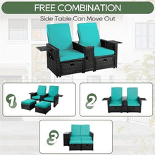 Patio PE Wicker Chaise Lounge, Outdoor Furniture Set, Adjustable Sun Pool Lounger, All Weather Backyard Conversation Seat, 5 Pieces Rattan Patio Furniture Set for Outside Sunbathing Camping Beach
