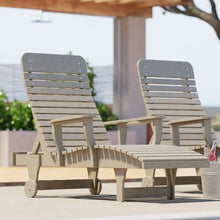 Wildridge Signature Chaise Lounge, Weathered Wood - Outdoor Weather Resistant Recycled Plastic Furniture for Patio