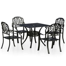 GFRMPORM 5 Piece Cast Aluminum Bistro Set Black