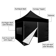 BANNER BUZZ 10x10 Pop Up Canopy Tent with Sidewalls and Mesh Windows Black