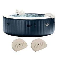 Intex PureSpa Plus Portable Inflatable Hot Tub with Seats Blue