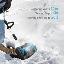 Electric Snow Thrower, Powerfull Battery Snow Blower with 26ft Throw Distance, Cordless Snow Shovel for Driveway Winter Snow Removal(One Battery)