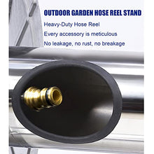 Garden Wall/Floor Mount Hose Reel, 1/2" Water Hose and Stainless Steel Bracket Combo Kit, Retractable Hose Reel Butler Holder Hand Crank Swivel Stand, Water Hose Organizer Storage Hose Guide System